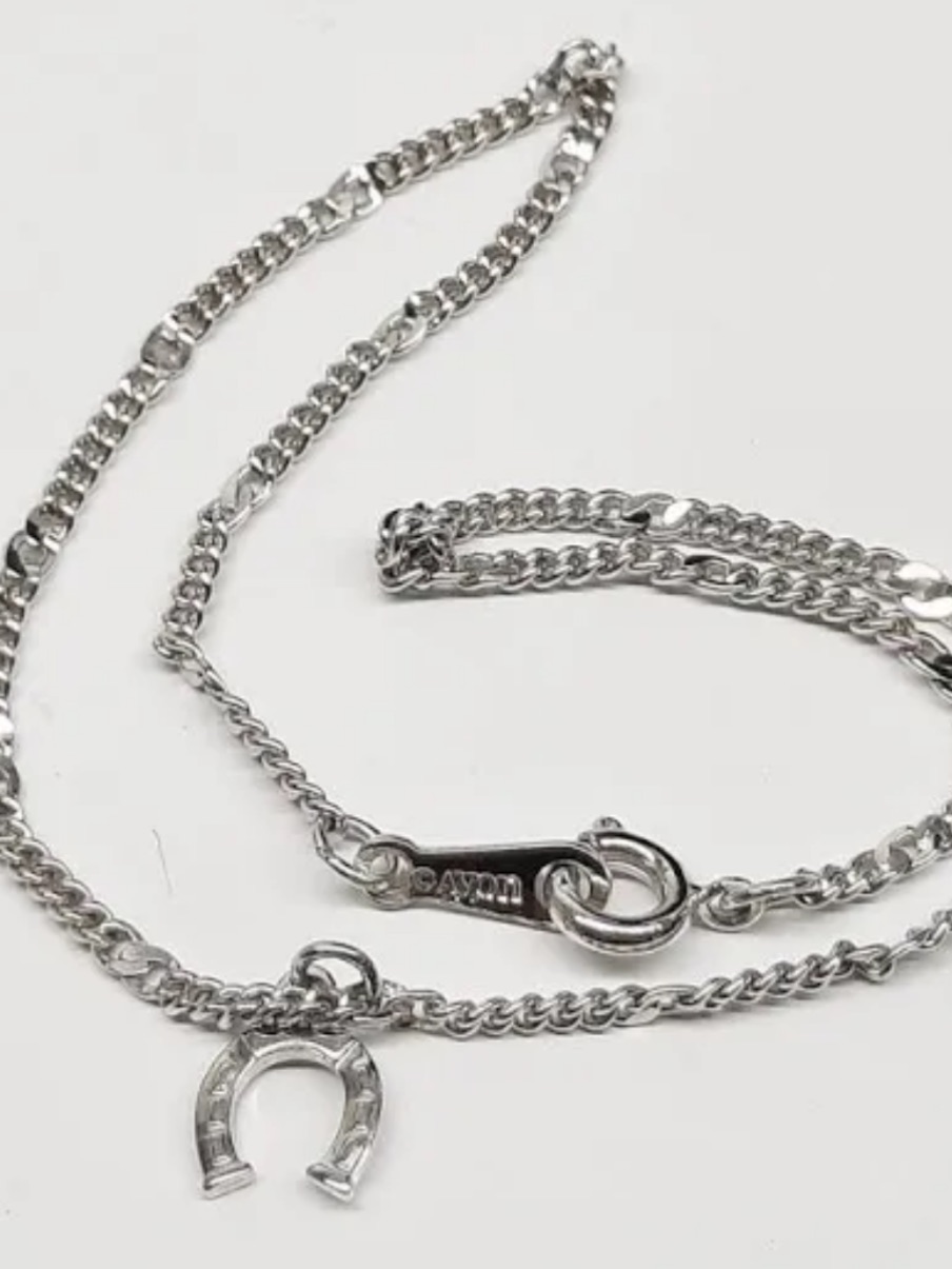 Vintage Avon Silver Horseshoe Pendant Bracelet
